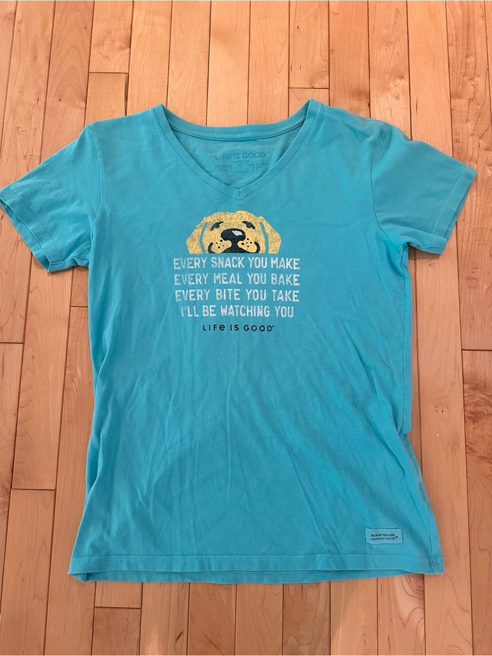 Life Is Good Women’s I’ll Be Watching You Crusher V-Neck Tee; Sz. S